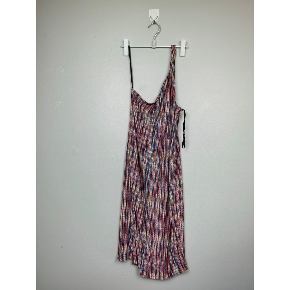 Viereck Pistol Dress One Shoulder Midi Multi Color Rope Print Asymmetrical L